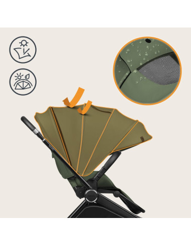 BN-LO-MIKA_PLUS_2IN1_GREEN_OLIVE,Carucior 2 in 1, Lionelo, Mika Plus, Cadru din aluminiu, Cu landou intarit si salteluta moale, 