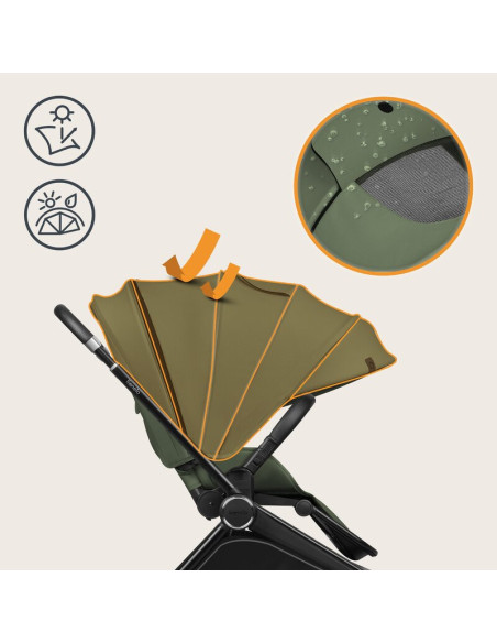 BN-LO-MIKA_PLUS_2IN1_GREEN_OLIVE,Carucior 2 in 1, Lionelo, Mika Plus, Cadru din aluminiu, Cu landou intarit si salteluta moale, 