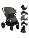 BN-LO-MIKA_PLUS_3IN1_GREEN_OLIVE,Carucior 3 in 1, Lionelo, Mika Plus, Cadru din aluminiu, Cu landou intarit si salteluta moale, 