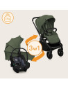 BN-LO-MIKA_PLUS_3IN1_GREEN_OLIVE,Carucior 3 in 1, Lionelo, Mika Plus, Cadru din aluminiu, Cu landou intarit si salteluta moale, 