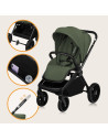 BN-LO-MIKA_PLUS_3IN1_GREEN_OLIVE,Carucior 3 in 1, Lionelo, Mika Plus, Cadru din aluminiu, Cu landou intarit si salteluta moale, 