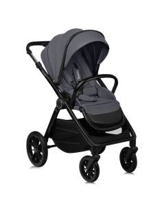 BN-LO-LAYLA_3IN1_GREY_STONE,Carucior 3 in 1, Lionelo, Layla, Cadru din aluminiu, Cu landou intarit si salteluta din spuma AiryDo 2