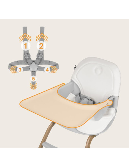 BN-LO-DALIA_GREY_STONE_NATURAL,Scaun de masa, Lionelo, Dalia, 2 in 1, Transformabil, Cu 2 suporturi pentru picioare, Cu tavita d