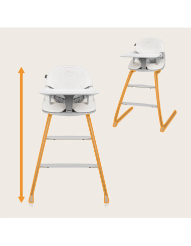 BN-LO-DALIA_GREY_STONE_NATURAL,Scaun de masa, Lionelo, Dalia, 2 in 1, Transformabil, Cu 2 suporturi pentru picioare, Cu tavita d