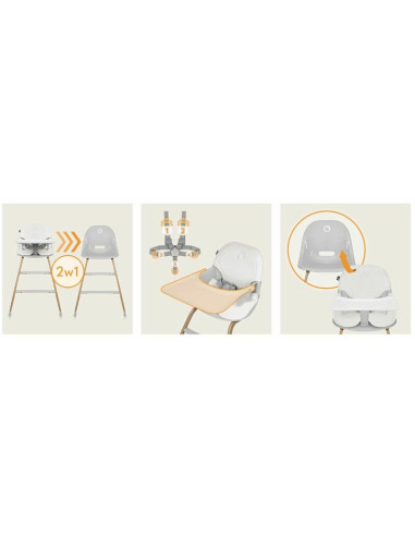 BN-LO-DALIA_GREY_STONE_NATURAL,Scaun de masa, Lionelo, Dalia, 2 in 1, Transformabil, Cu 2 suporturi pentru picioare, Cu tavita d