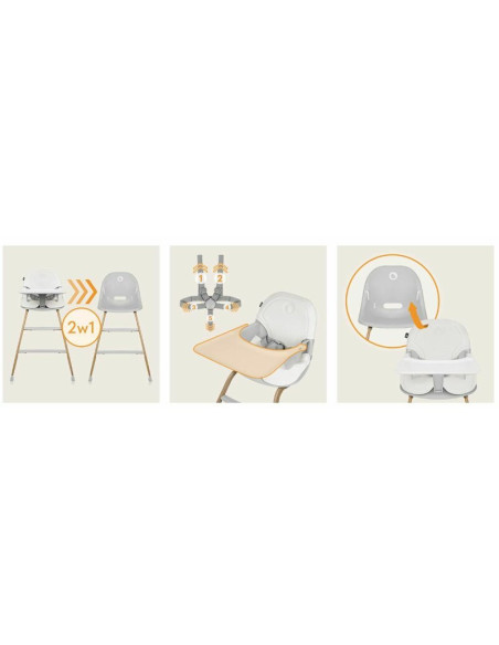 BN-LO-DALIA_GREY_STONE_NATURAL,Scaun de masa, Lionelo, Dalia, 2 in 1, Transformabil, Cu 2 suporturi pentru picioare, Cu tavita d