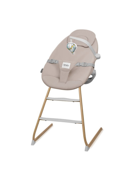 BN-LO-DALIA_SET_GREY_STONE_NATURAL,Set balansoar si scaun de masa, Lionelo, Dalia, Scaun cu 2 suporturi pentru picioare, Cu tavi