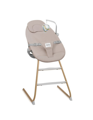 BN-LO-DALIA_SET_GREY_STONE_NATURAL,Set balansoar si scaun de masa, Lionelo, Dalia, Scaun cu 2 suporturi pentru picioare, Cu tavi