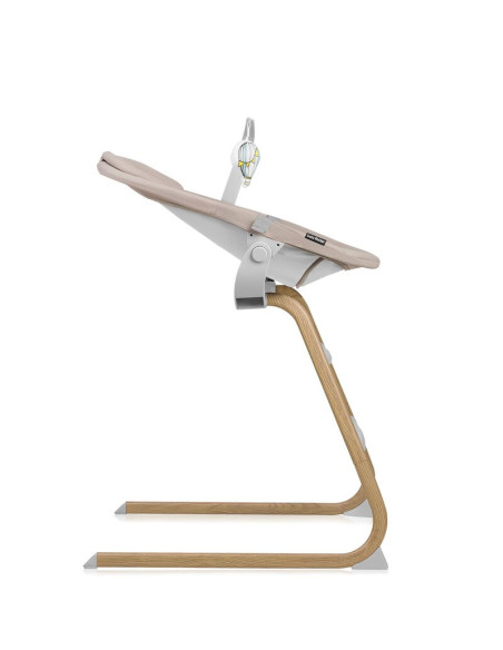 BN-LO-DALIA_SET_GREY_STONE_NATURAL,Set balansoar si scaun de masa, Lionelo, Dalia, Scaun cu 2 suporturi pentru picioare, Cu tavi