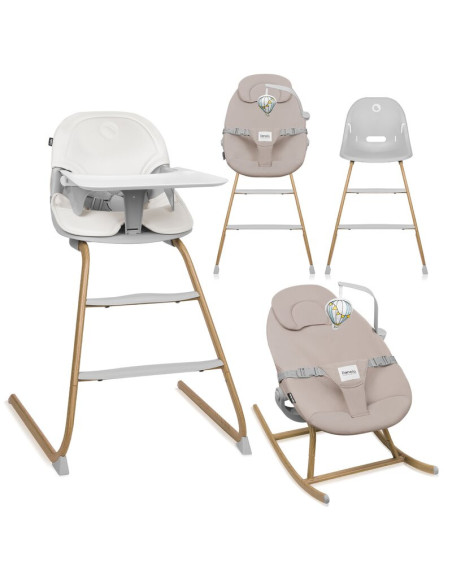 BN-LO-DALIA_SET_GREY_STONE_NATURAL,Set balansoar si scaun de masa, Lionelo, Dalia, Scaun cu 2 suporturi pentru picioare, Cu tavi