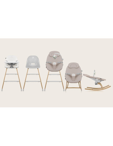 BN-LO-DALIA_SET_GREY_STONE_NATURAL,Set balansoar si scaun de masa, Lionelo, Dalia, Scaun cu 2 suporturi pentru picioare, Cu tavi