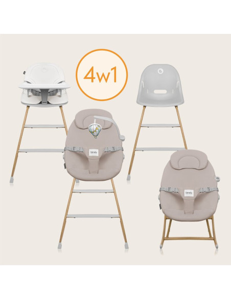 BN-LO-DALIA_SET_GREY_STONE_NATURAL,Set balansoar si scaun de masa, Lionelo, Dalia, Scaun cu 2 suporturi pentru picioare, Cu tavi