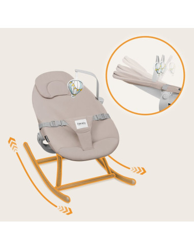 BN-LO-DALIA_SET_GREY_STONE_NATURAL,Set balansoar si scaun de masa, Lionelo, Dalia, Scaun cu 2 suporturi pentru picioare, Cu tavi