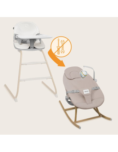 BN-LO-DALIA_SET_GREY_STONE_NATURAL,Set balansoar si scaun de masa, Lionelo, Dalia, Scaun cu 2 suporturi pentru picioare, Cu tavi