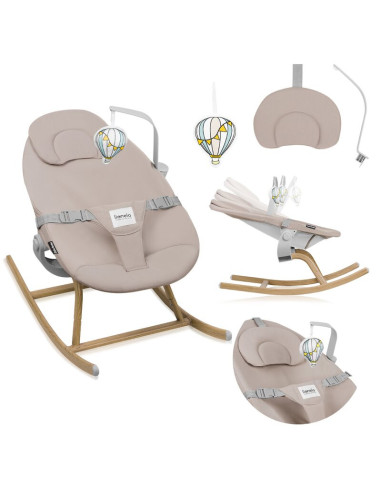 BN-LO-DALIA_ROCKER_BEIGE_SAND,Balansoar, Lionelo, Dalia, 4 in 1, Inaltime reglabila in 2 pozitii, Cu husa detasabila, Cu bara de