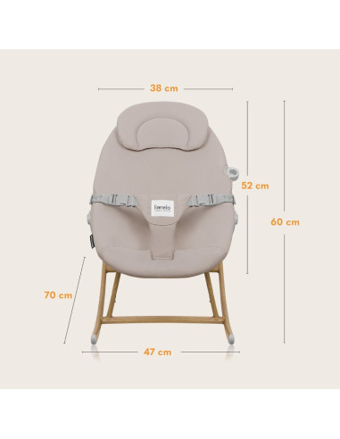 BN-LO-DALIA_ROCKER_BEIGE_SAND,Balansoar, Lionelo, Dalia, 4 in 1, Inaltime reglabila in 2 pozitii, Cu husa detasabila, Cu bara de