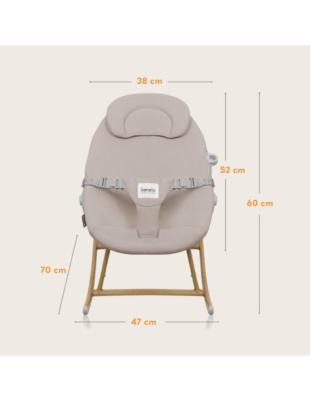 BN-LO-DALIA_ROCKER_BEIGE_SAND,Balansoar, Lionelo, Dalia, 4 in 1, Inaltime reglabila in 2 pozitii, Cu husa detasabila, Cu bara de
