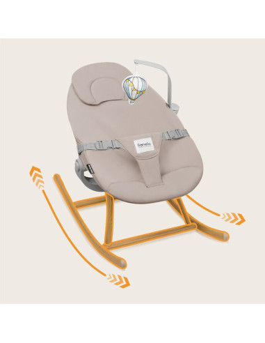 BN-LO-DALIA_ROCKER_BEIGE_SAND,Balansoar, Lionelo, Dalia, 4 in 1, Inaltime reglabila in 2 pozitii, Cu husa detasabila, Cu bara de