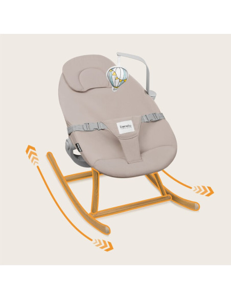 BN-LO-DALIA_ROCKER_BEIGE_SAND,Balansoar, Lionelo, Dalia, 4 in 1, Inaltime reglabila in 2 pozitii, Cu husa detasabila, Cu bara de