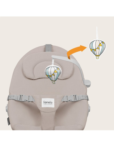 BN-LO-DALIA_ROCKER_BEIGE_SAND,Balansoar, Lionelo, Dalia, 4 in 1, Inaltime reglabila in 2 pozitii, Cu husa detasabila, Cu bara de