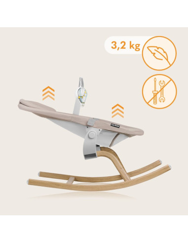 BN-LO-DALIA_ROCKER_BEIGE_SAND,Balansoar, Lionelo, Dalia, 4 in 1, Inaltime reglabila in 2 pozitii, Cu husa detasabila, Cu bara de