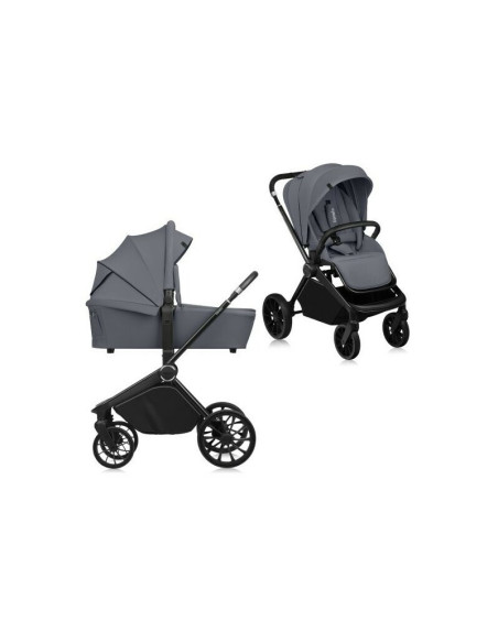 BN-LO-MIKA_PLUS_2IN1_GREY_STONE,Carucior 2 in 1, Lionelo, Mika Plus, Cadru din aluminiu, Cu landou intarit si salteluta moale, R
