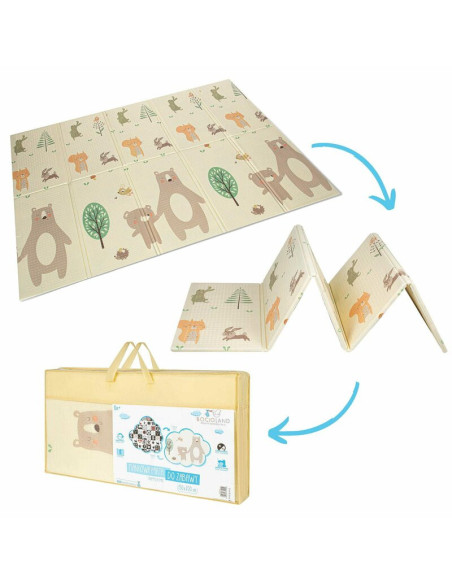 BN-BL124,Covoras de joaca, Bocioland, Little Bear, Pliabil, Protectie impotriva loviturilor, Dimensiune mare, 200 x 150 cm, Cu I