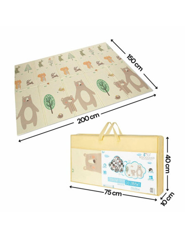BN-BL124,Covoras de joaca, Bocioland, Little Bear, Pliabil, Protectie impotriva loviturilor, Dimensiune mare, 200 x 150 cm, Cu I