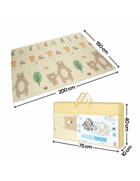 BN-BL124,Covoras de joaca, Bocioland, Little Bear, Pliabil, Protectie impotriva loviturilor, Dimensiune mare, 200 x 150 cm, Cu I