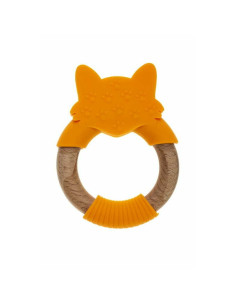 BN-BOC0523,Jucarie de dentitie, Bocioland, Din silicon si lemn, Usor de prins, Bpa Free, Vulpe, Portocaliu 2