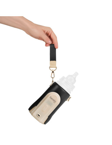 BN-LOC-THERMUP_GO_EVO_BLACK_GOLD,Incalzitor biberoane, Lionelo, ThermUp Go Evo, Portabil, Cu 5 niveluri de incalzire, Cu buton S