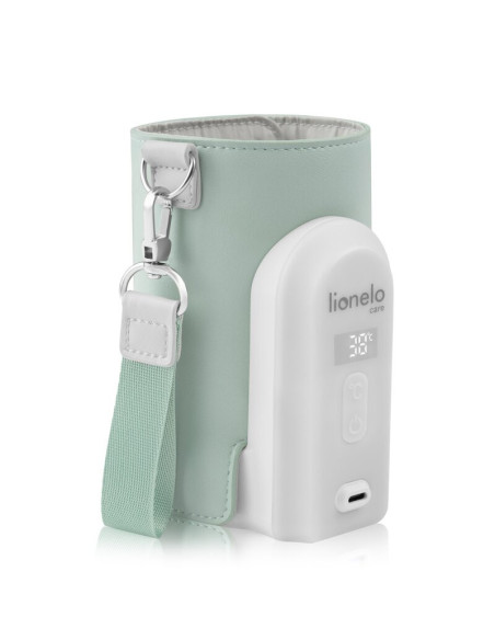 BN-LOC-THERMUP_GO_EVO_GREEN_SAGE,Incalzitor biberoane, Lionelo, ThermUp Go Evo, Portabil, Cu 5 niveluri de incalzire, Cu buton S