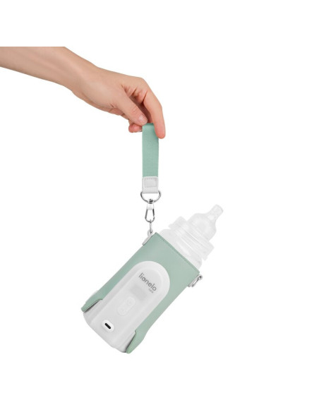 BN-LOC-THERMUP_GO_EVO_GREEN_SAGE,Incalzitor biberoane, Lionelo, ThermUp Go Evo, Portabil, Cu 5 niveluri de incalzire, Cu buton S