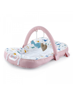 UP-bj_5242,Saltea multifunctionala BabyJem Sit and Play cu bara jucarii (Model: Inele colorate)