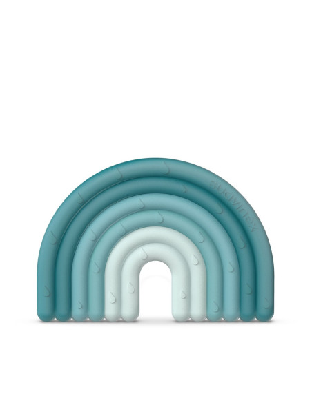 UP-8426420079501,Inel de dentiție din silicon Curcubeu, albastru, Suavinex