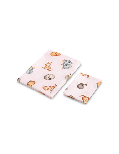 SILLO-43594,Set lenjerie de pat bumbac 100% cu 2 piese 100x135 cm/40x60 cm Sensillo Jungla