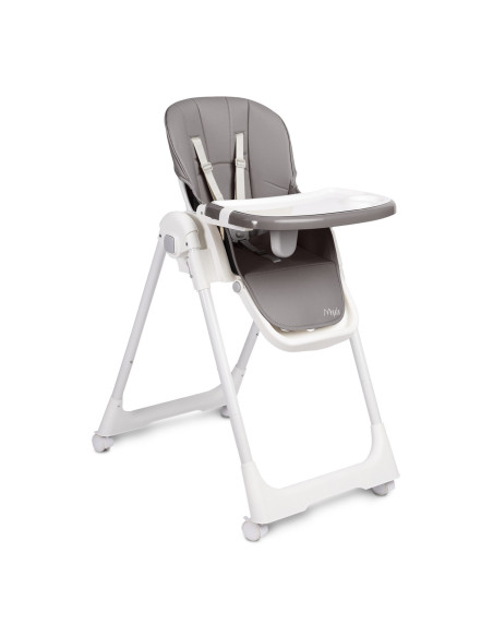 TERO-7710,Scaun de masa inalt cu husa din piele ecologica Caretero MEGALO Gri Inchis TERO-7710,Scaun de masa inalt cu husa din piele ecologica Caretero MEGALO Gri Inchis