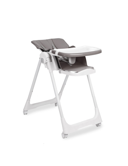 TERO-7710,Scaun de masa inalt cu husa din piele ecologica Caretero MEGALO Gri Inchis TERO-7710,Scaun de masa inalt cu husa din piele ecologica Caretero MEGALO Gri Inchis