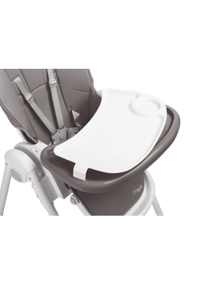 TERO-7710,Scaun de masa inalt cu husa din piele ecologica Caretero MEGALO Gri Inchis TERO-7710,Scaun de masa inalt cu husa din piele ecologica Caretero MEGALO Gri Inchis