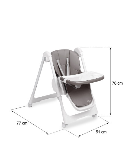TERO-7710,Scaun de masa inalt cu husa din piele ecologica Caretero MEGALO Gri Inchis TERO-7710,Scaun de masa inalt cu husa din piele ecologica Caretero MEGALO Gri Inchis