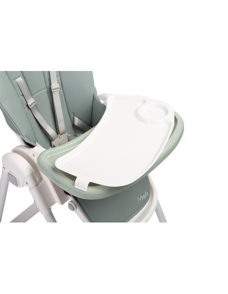 TERO-7713,Scaun de masa inalt cu husa din piele ecologica Caretero MEGALO Menta TERO-7713,Scaun de masa inalt cu husa din piele ecologica Caretero MEGALO Menta