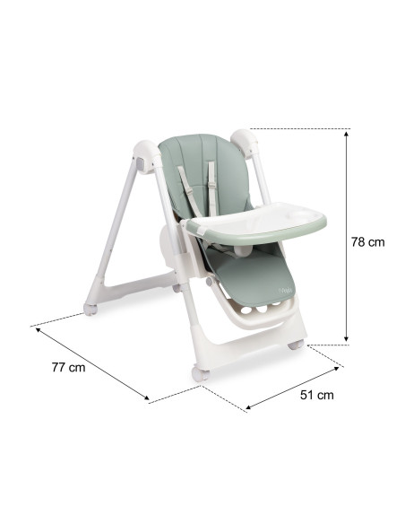 TERO-7713,Scaun de masa inalt cu husa din piele ecologica Caretero MEGALO Menta TERO-7713,Scaun de masa inalt cu husa din piele ecologica Caretero MEGALO Menta