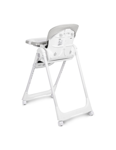 TERO-7711,Scaun de masa inalt cu husa din piele ecologica Caretero MEGALO Gri Deschis TERO-7711,Scaun de masa inalt cu husa din piele ecologica Caretero MEGALO Gri Deschis