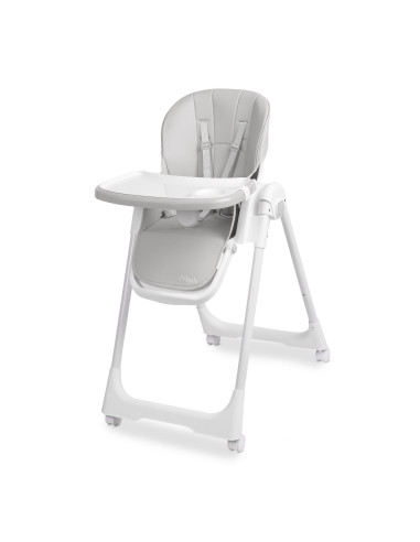 TERO-7711,Scaun de masa inalt cu husa din piele ecologica Caretero MEGALO Gri Deschis TERO-7711,Scaun de masa inalt cu husa din piele ecologica Caretero MEGALO Gri Deschis