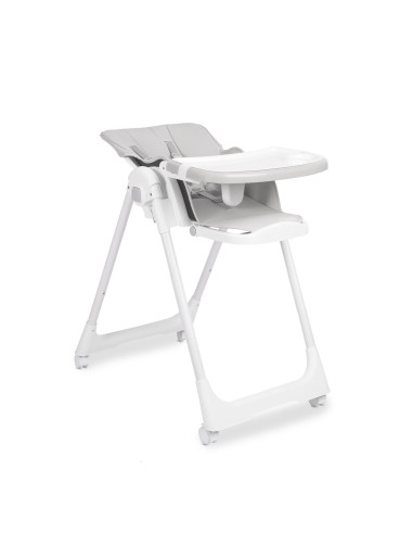 TERO-7711,Scaun de masa inalt cu husa din piele ecologica Caretero MEGALO Gri Deschis TERO-7711,Scaun de masa inalt cu husa din piele ecologica Caretero MEGALO Gri Deschis