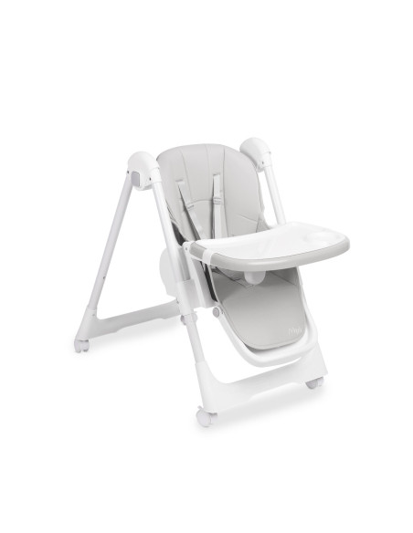 TERO-7711,Scaun de masa inalt cu husa din piele ecologica Caretero MEGALO Gri Deschis TERO-7711,Scaun de masa inalt cu husa din piele ecologica Caretero MEGALO Gri Deschis