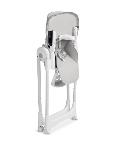 TERO-7711,Scaun de masa inalt cu husa din piele ecologica Caretero MEGALO Gri Deschis TERO-7711,Scaun de masa inalt cu husa din piele ecologica Caretero MEGALO Gri Deschis