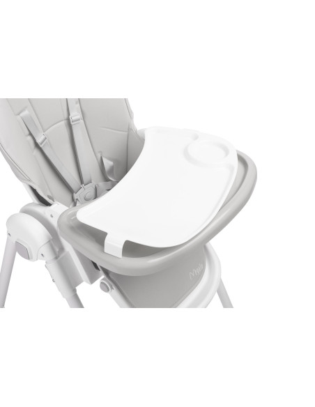 TERO-7711,Scaun de masa inalt cu husa din piele ecologica Caretero MEGALO Gri Deschis TERO-7711,Scaun de masa inalt cu husa din piele ecologica Caretero MEGALO Gri Deschis