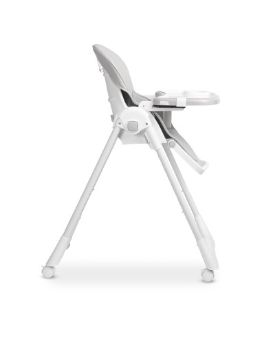 TERO-7711,Scaun de masa inalt cu husa din piele ecologica Caretero MEGALO Gri Deschis TERO-7711,Scaun de masa inalt cu husa din piele ecologica Caretero MEGALO Gri Deschis