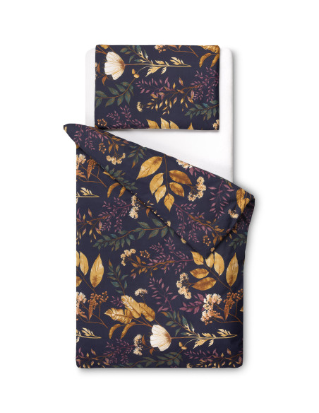 SILLO-43593,Set lenjerie de pat bumbac 100% cu 2 piese 100x135 cm/40x60 cm Sensillo Florarie